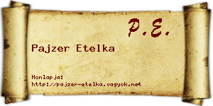 Pajzer Etelka névjegykártya